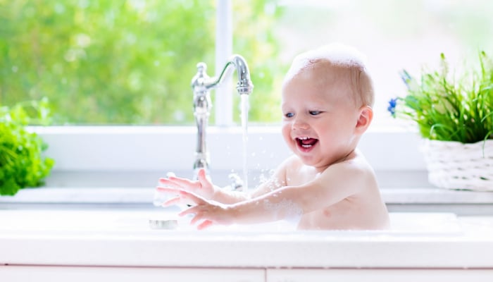 Baby Playing In Sink Baby Playing In Sink