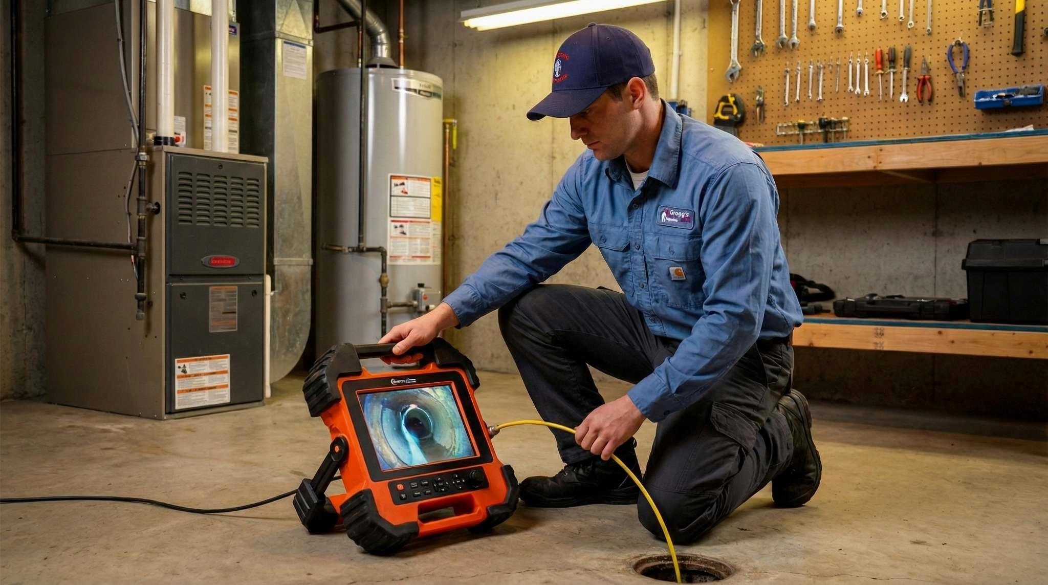 Grogg's Home Services plumber repairing frozen pipes and sewer lines in Parkersburg WV